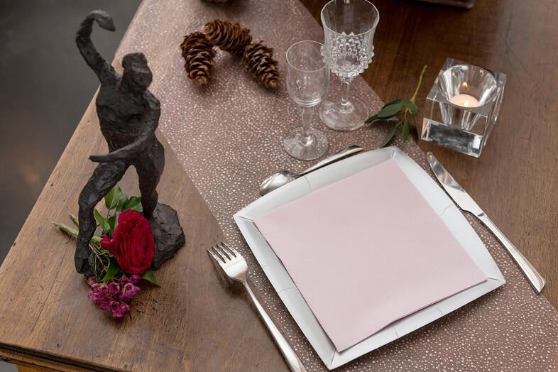 Serviette de table airlaid elegante rose pale