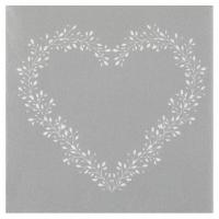 Serviette de table coeur airlaid argent