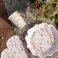 Serviette de table coeur champetre mariage fleur