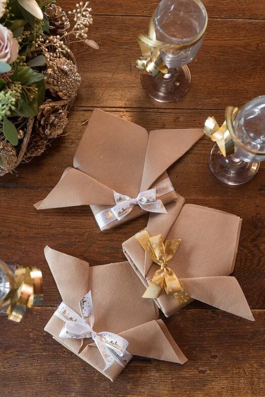 Serviette de table de noel elegante naturel