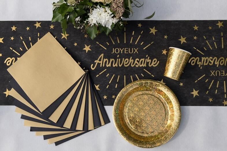 Serviette de table elegante noire