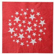 Serviette de table étoile rouge et blanc (x10) REF/70136