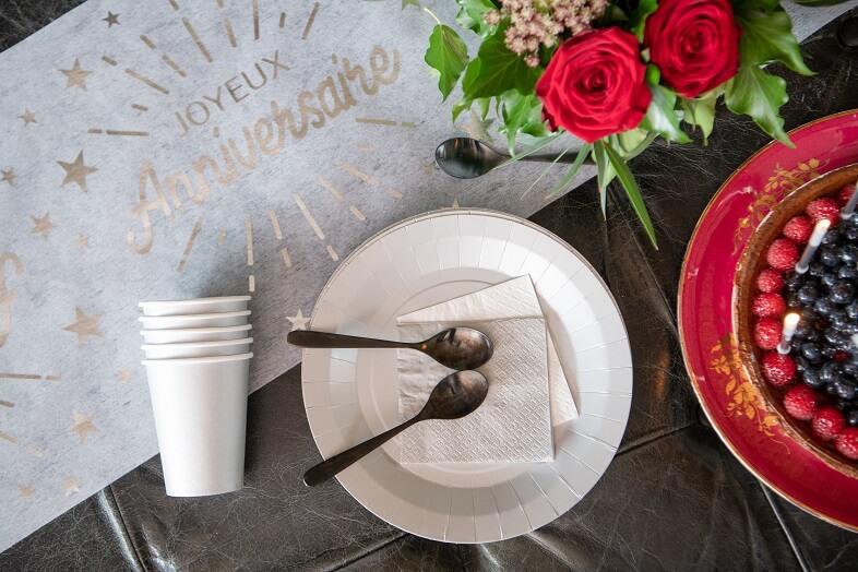 Serviette de table fete cocktail blanche