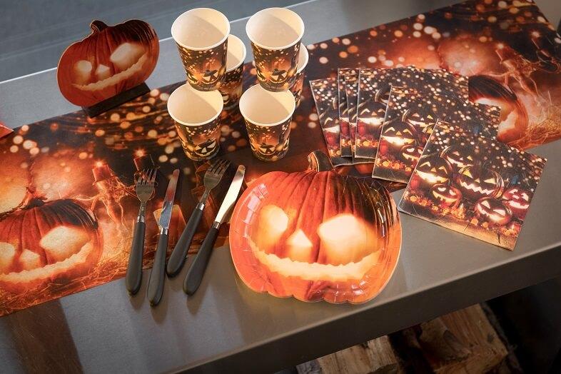 Serviette de table fete halloween citrouilles