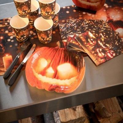Serviette de table fete halloween citrouilles