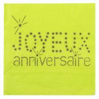 Serviette de table joyeux anniversaire verte