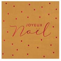 Serviette de table joyeux noel dore or et rouge