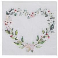 Serviette de table mariage coeur champetre et fleur