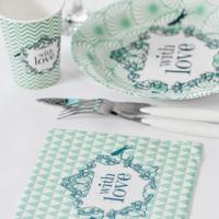 Serviette de table mariage vintage