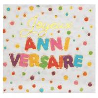 Serviette fête Anniversaire Enfant 2ans Multicolore (x20) R/6696