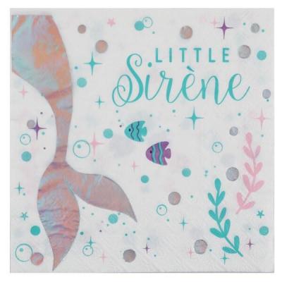 Serviette de table petite sirène irisé (x20) REF/7325