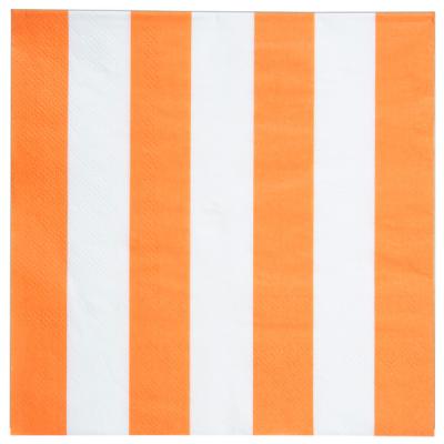 Serviette de table rayée orange (x20) REF/4072