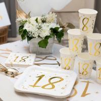 Serviette et chemin de table anniversaire 18ans