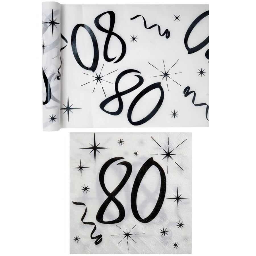 Serviette papier anniversaire noir et blanc