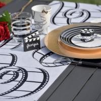 Serviette et chemin de table cinema chic