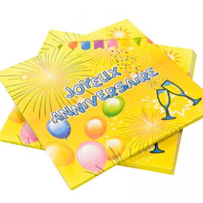 Serviette joyeux anniversaire (x20) REF/AA1005PP/SV