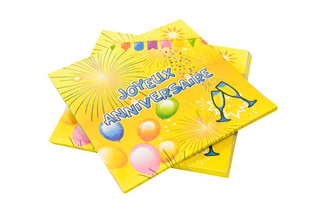 Serviette joyeux anniversaire 1