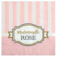 Serviette rose baby shower