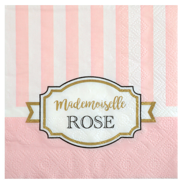 Serviette rose baby shower