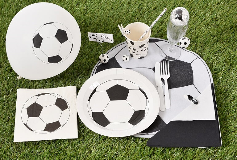Set de table ballon de foot noir et blanc
