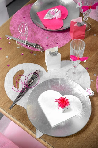 Set de table coeur blanc