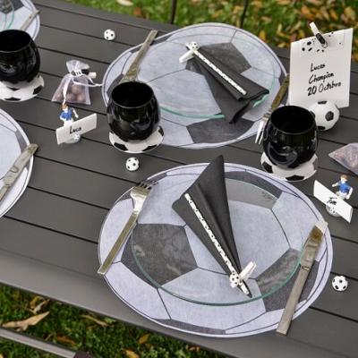 Set de table ballon de foot noir et blanc