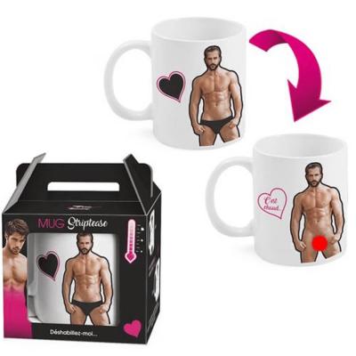 1 Mug thermo-réactif déshabilleur homme REF/SEXR028 Cadeau de fête adulte