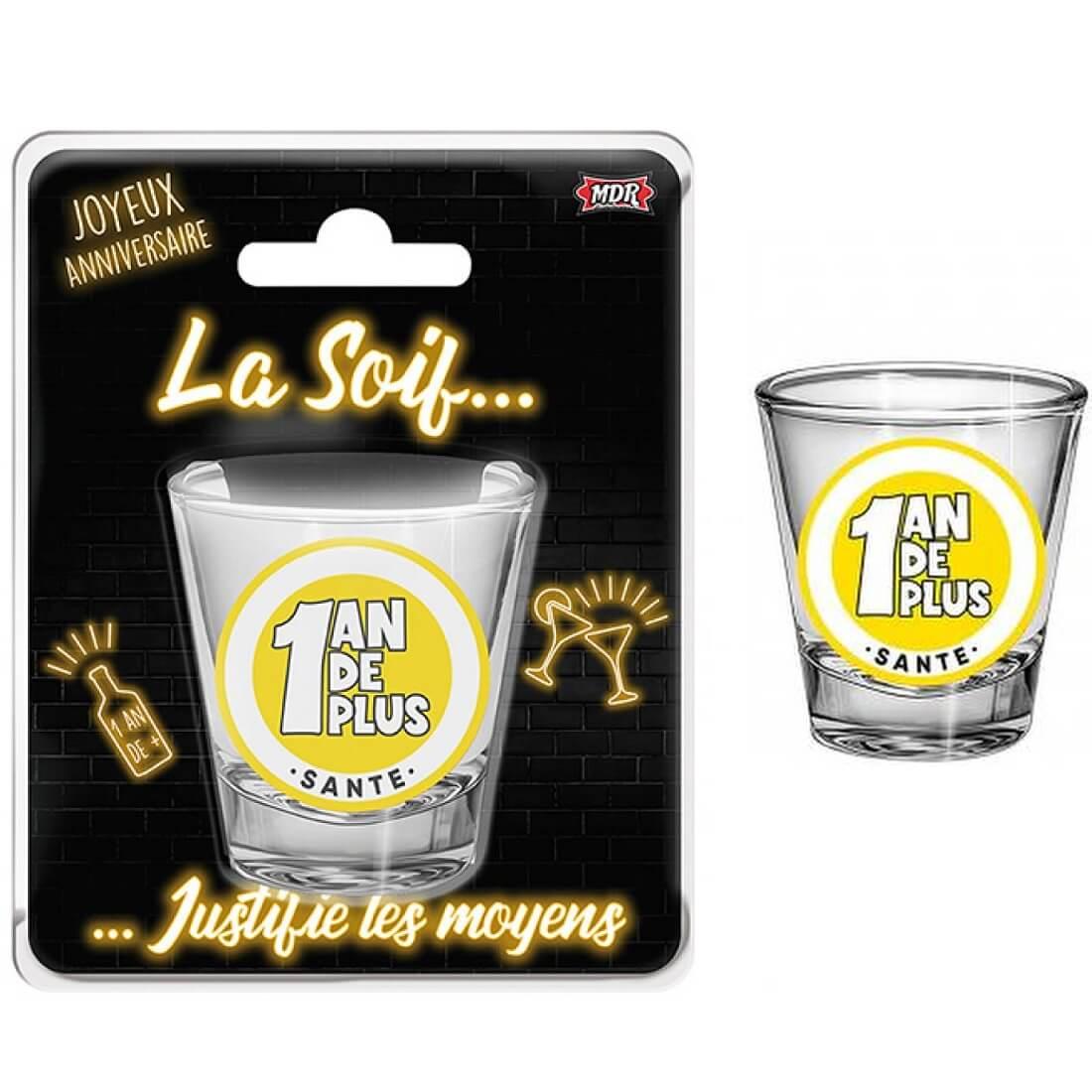 Shot00 verre shooter anniversaire 1an de plus cadeau a offrir adulte