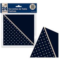 Stfb decoration serviette de table elegante pois bleu marine