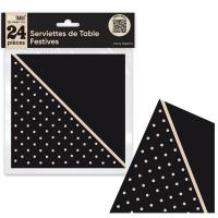 Stfn decoration serviette de table elegante pois noir