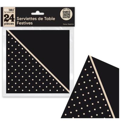 Stfn serviette de table elegante pois noir