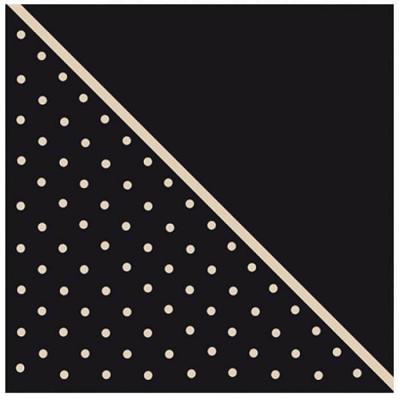 24 Serviettes de table noir avec motifs décoratifs de pois REF/STFN (16 x 16 cm)