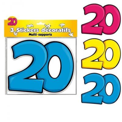 3 Stickers: Anniversaire 20ans (x1) REF/DSA02