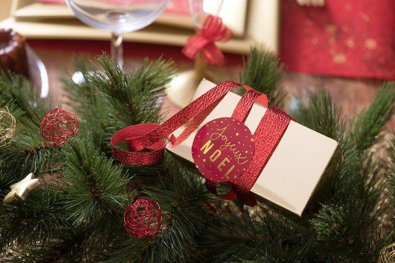 Stickers pour cadeau de noel rouge