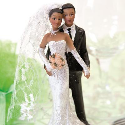 Suj4940 figurine gateau piece monte mariage en resine couple de maries