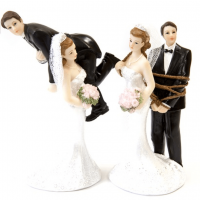 Suj4955 figurine gateau mariage resine couple de maries humoristique
