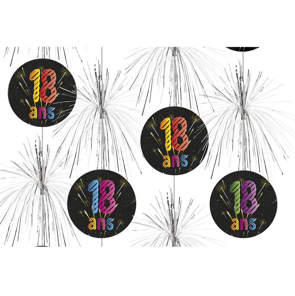 Suspension cascade anniversaire noir 18ans