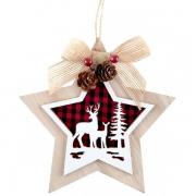 Suspension décorative étoile de Noël cerf et forêt 14.5cm (x1) REF/7011