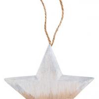 Suspension etoile pailletee naturel et blanche