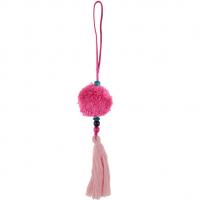 Suspension pompon fuchsia