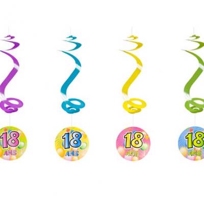 Suspension spirale anniversaire 18ans (x4) REF/AA1010PP/18