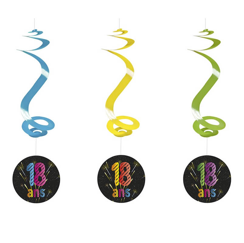 Suspension spirale anniversaire noir 18ans