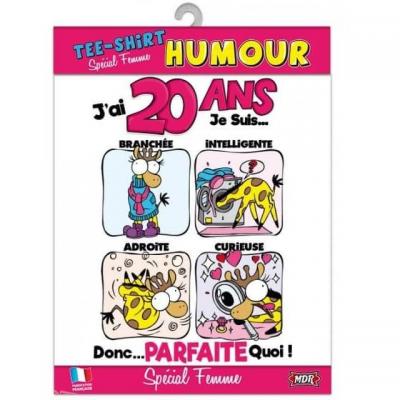 Cadeau anniversaire 20ans pour femme avec t shirt