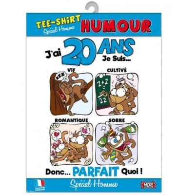 Cadeau anniversaire 20ans pour homme avec t shirt