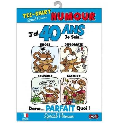 Cadeau de fete avec t shirt anniversaire 40 ans pour homme