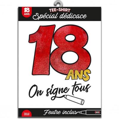 Cadeau de fete avec t shirt anniversaire 18 ans a dedicacer