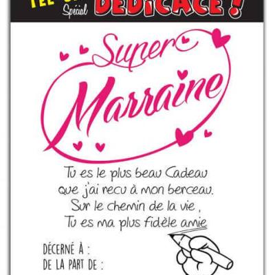 Cadeau de fete bapteme avec t shirt super marraine