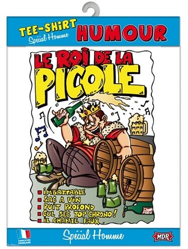 T shirt homme humoristique roi de la picole