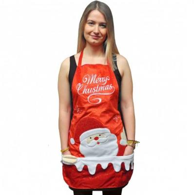 Tablier merry christmas pere noel rouge et blanc
