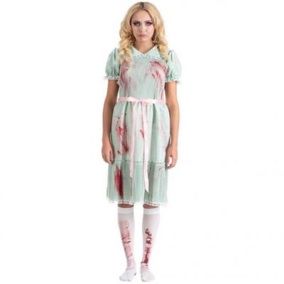 Costume robe Shining Twins ensanglantée avec des bas REF/H4247 (Déguisement Halloween femme taille S)